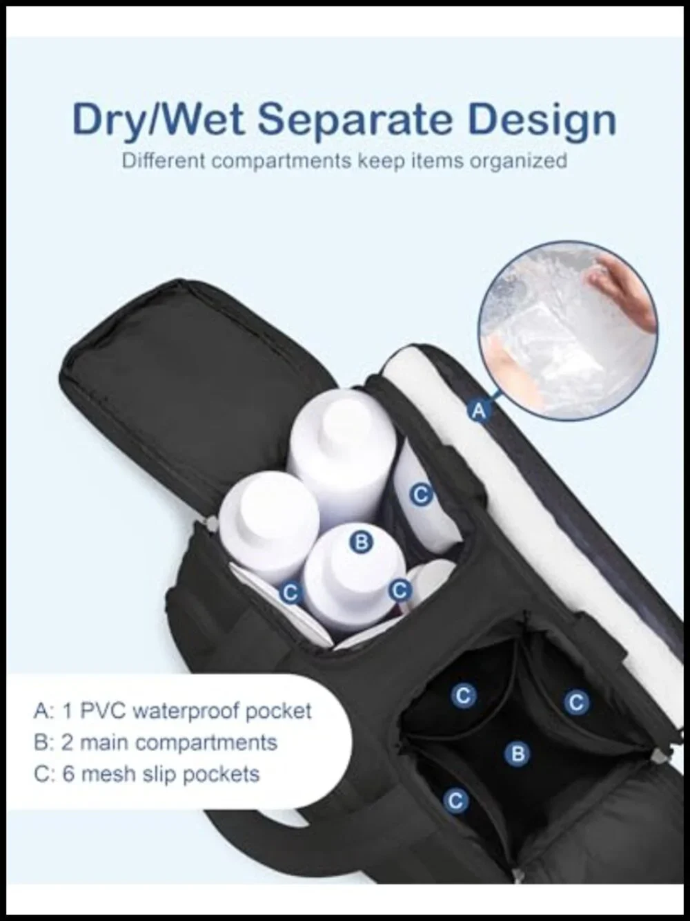 Puffer Large Travel Toiletry Bag with Handle, Lightweight Waterproof Makeup